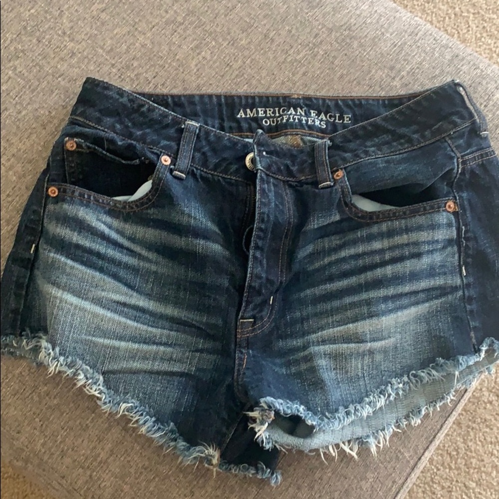 Dark denim booty shorts